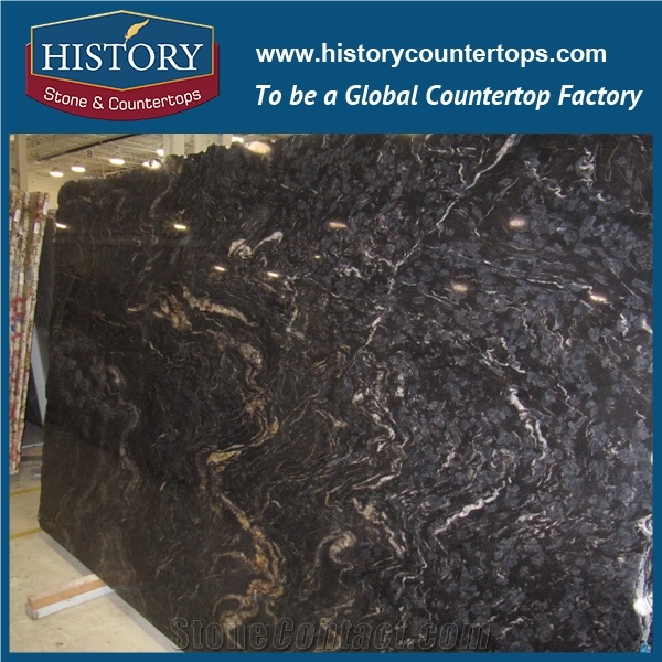 Reasonable Cost Brazil Titanium Granite Slabs/ Black and Golden Granite Slabs/Black Cosmics Granite/Titanium Slabs for Countertops