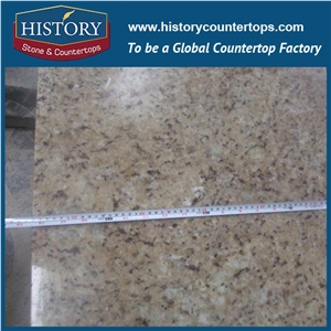 Solid Golden Granite Slab and Tiles Ornamental Brazil Yellow Stone for Kitchen Countertop Vanity Tops, Bar Tops, Wall and Floor Tiles
