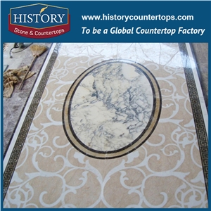 Spain Beige, White Jade, Dark Emperador Marble Designs Water Jet Machines Mosaic Tiles Factory Rectangular Florence Floor Inlay Medallions
