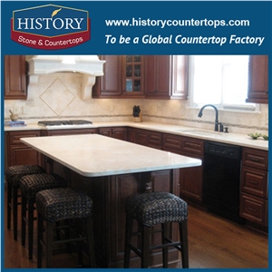 Spain Hot Popular High Quality Crema Marfil Marble Kitchen Countertop, Polished Worktops, Island Top, Custom Tops for Solid Surface for Sale