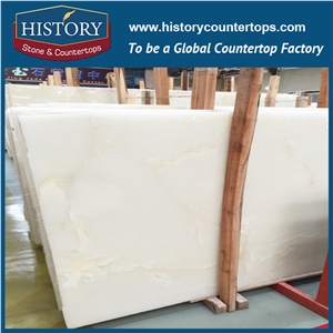 White Onyx Beautiful Veins in Beige Color Slabs for Wall Covering and Flooring Tiles