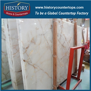 White Onyx Slabs for Countertop, Onyx Tiles Wall Tv Background Luxury Stone Natural Marble Transparent