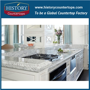 White Quartz Kitchen Design Countertop, Island, Maintenance,Bullnose