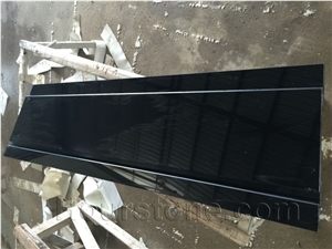Artificial Black Glass Slabs & Tiles, Chinese Pure Black, Polished Tiles for Stair Covering Tiles, Wall Tiles Interior Decoration
