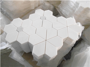 Direct Factory Marble, White Marble Pattern, Sun Flower Mosaic, Floor Tiles,White Mosaic