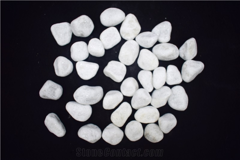 Factory Sale Natural Stone Snow White Round Quartzite Dolamite Pebbles