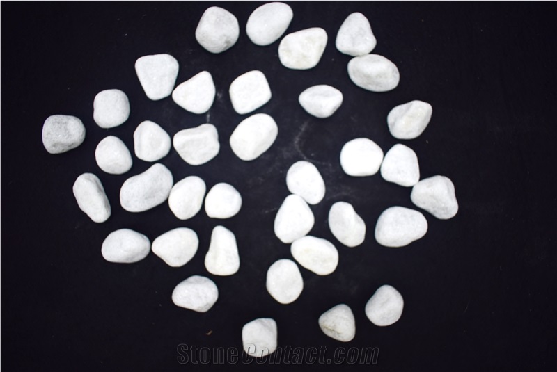 Factory Sale Natural Stone Snow White Round Quartzite Dolamite Pebbles