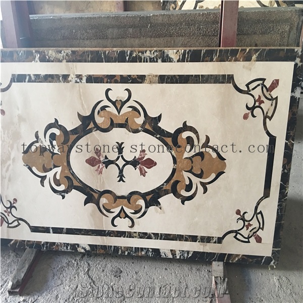 Polished Round Water Jet Medallions, Flooring Tiles,Decorated Hotel Lobby and Hall Tiles&Customized Marble Flooring Paving Tiles Patterns