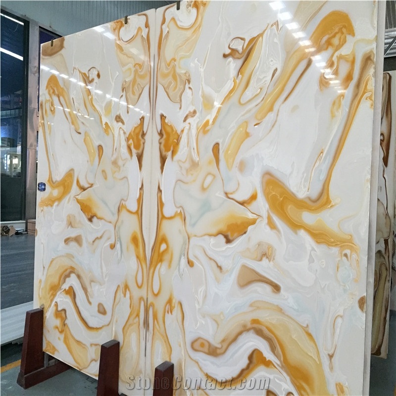 Yellow Artificial Onyx Slabs & Tiles