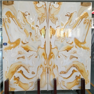 Yellow Artificial Onyx Slabs & Tiles