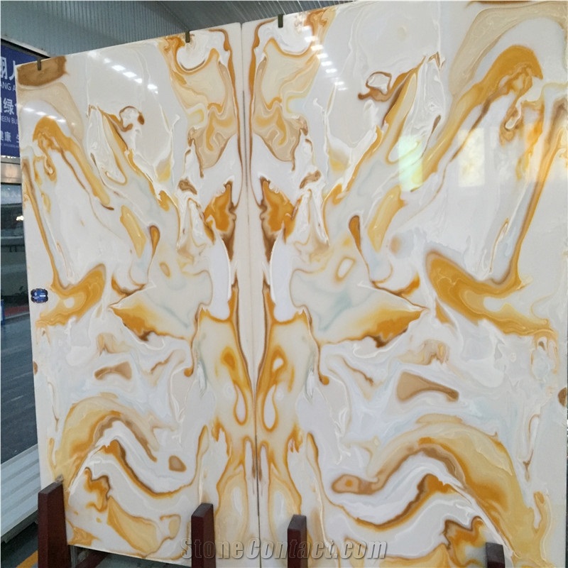 Yellow Artificial Onyx Slabs & Tiles