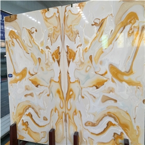 Yellow Artificial Onyx Slabs & Tiles