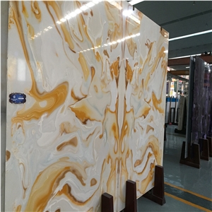 Yellow Artificial Onyx Slabs & Tiles