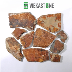 China Irregular Random Flagstone Multicolor Rusty Slate Pavers Nature Stone Split Face Tile for Landscaping Patios Garden Courtyard Decor