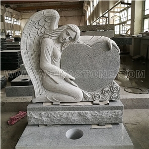China Padang White G603 Angel Carved Polished Monument & Tombstone，Heart Headstone from Vieka Stone Manufacturer