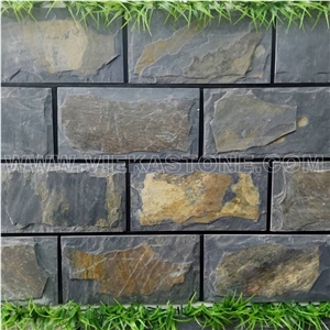 China Rusty Slate Multicolor Mushroom Nature Stone Wall Cladding Rock Split Face Tile