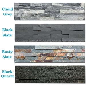 Rusty Multicolor Slate,Black Slate,Cloud Grey Quartzite Culture Stone Wall Cladding Leger Tile Veneer Ledgestone Z Shape
