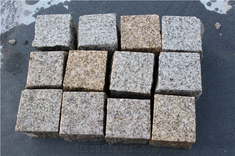 G682/G350 Yellow Gold Sesame Granite Cobble Stones for Driving Way, Competitive Prices