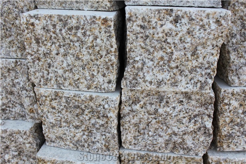 G682/G350 Yellow Gold Sesame Granite Cobble Stones for Driving Way, Competitive Prices
