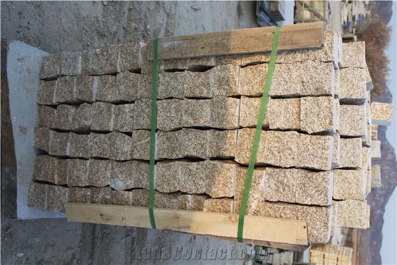 G682/G350 Yellow Gold Sesame Granite Cobble Stones for Driving Way, Competitive Prices