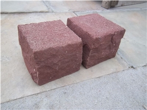 10x10x10 Natural Split Sandstone Cubes, Sandstone Driveway Paving Stone Cube Stone