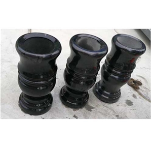 Black Granite Vase for Tombstone