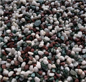 China 5 Color Natural Stone Tumble Pebbles 15-20mm