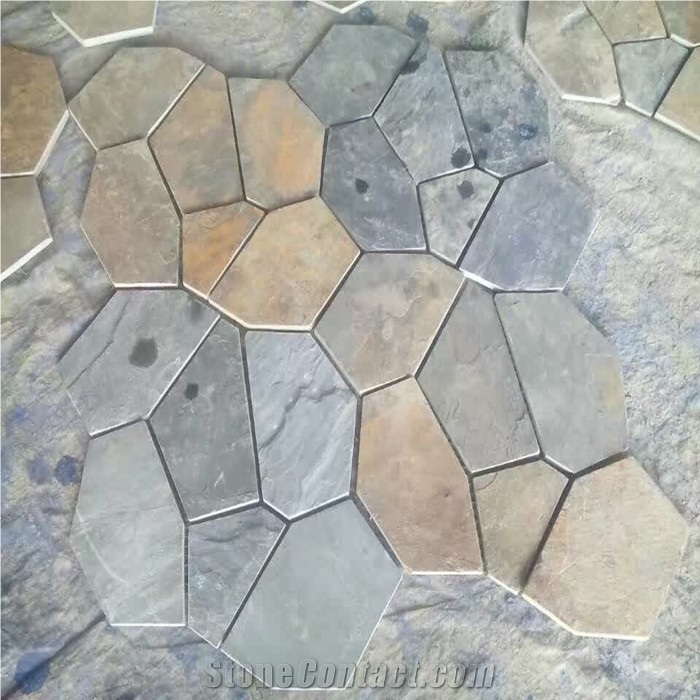 French Pattern Slate Flooring Tile Rusty Yellow Colour