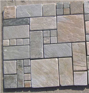 Hebei Quartizte French Pattern Mosaic Mesh Tiles 305*305cm