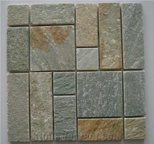 Hebei Quartizte French Pattern Mosaic Mesh Tiles 305*305cm