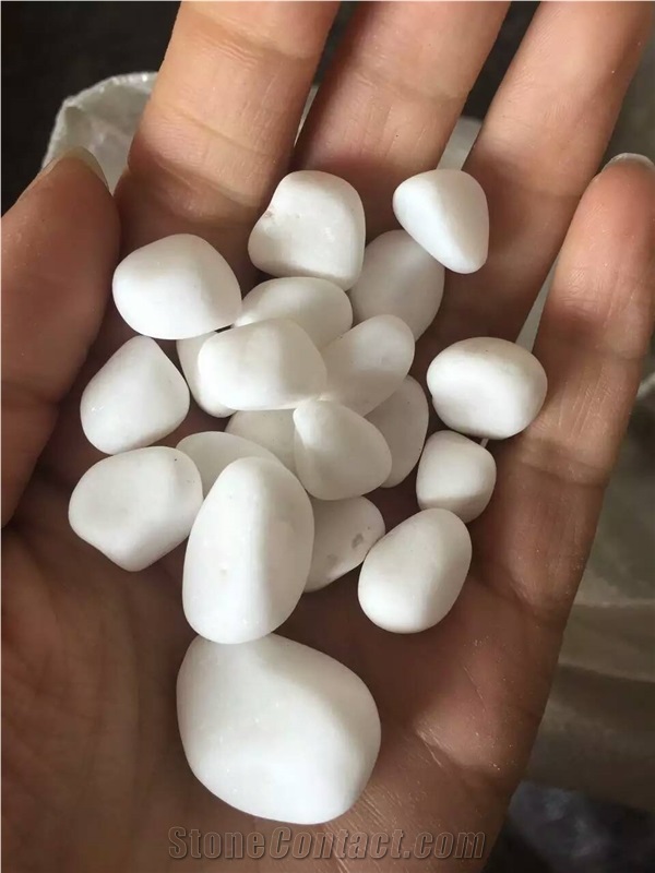 Landscaping Tumbled Pebble Stone White Cobblestone