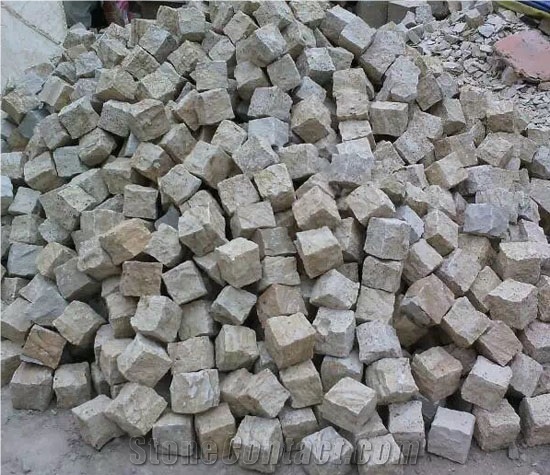 Multicolor Sandstone Cobble Stone/Various Color Sandstone Cube Stone/ Sandstone Paving Sets/Exterior Pavers/Courtyard Road Pavers