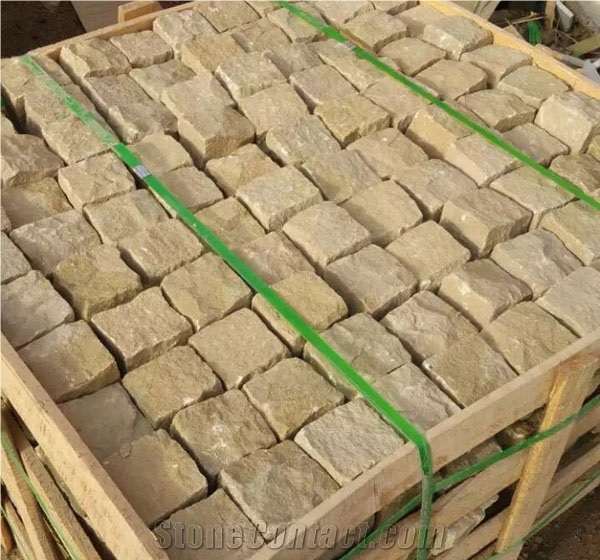 Multicolor Sandstone Cobble Stone/Various Color Sandstone Cube Stone/ Sandstone Paving Sets/Exterior Pavers/Courtyard Road Pavers