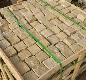 Multicolor Sandstone Cobble Stone/Various Color Sandstone Cube Stone/ Sandstone Paving Sets/Exterior Pavers/Courtyard Road Pavers