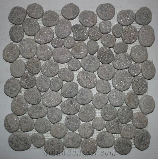 Natural Stone Floor Tile Composited Polished Slate Mosaic, Light Colors Mosaic