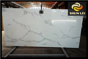 O.E.M Manufacturer Bianco Calacatta Marble Look White Quartz Stone Tiles for Interior Stone,Engineered Stone Building Walling Design