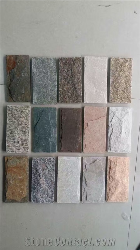 Split Face Multicolor Quartzite Mushroom Stone for Walling Cladding