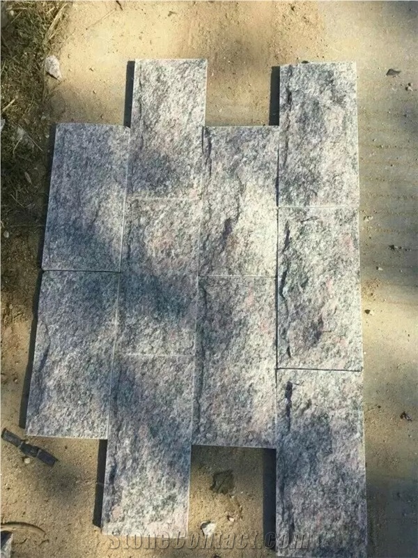 Split Face Multicolor Quartzite Mushroom Stone for Walling Cladding