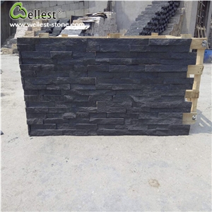 Natural Black Quartzite Stacked Stone Veneer House Indoor Wall Cladding Stone Ledge Stone Best Price