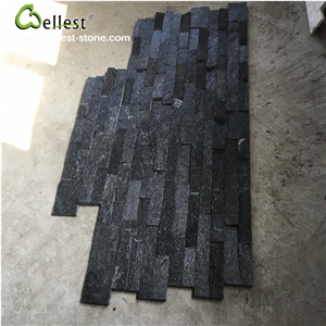 Natural Black Quartzite Stacked Stone Veneer House Indoor Wall Cladding Stone Ledge Stone Best Price