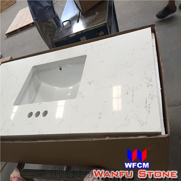 Direct Factoy High Quality White Quartz Stone Vanity Tops