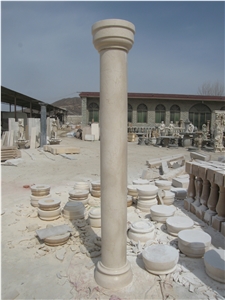 Beige Marble Solid Column for Construction