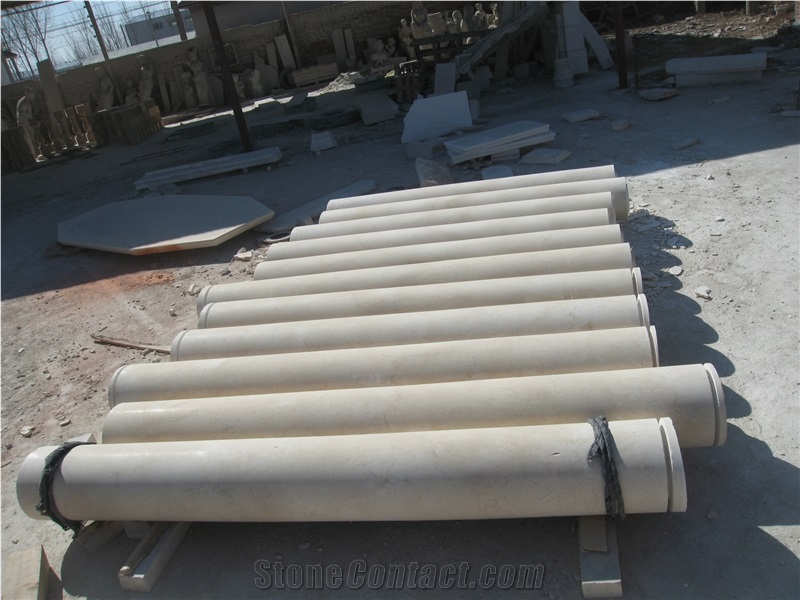 Beige Marble Solid Column for Construction