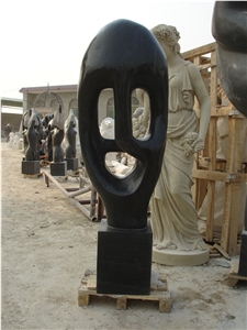 Black Limestone Abstract Statue Sculpture