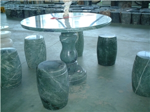 Green Marble Table & Stool Green Marble Table & Stool