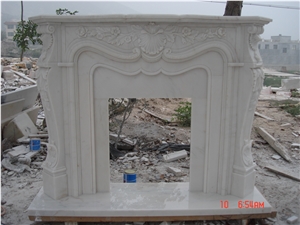 Hand Carved White Marble Fireplace Mantel Surround Hand Carved White Marble Fireplace Mantel Surround