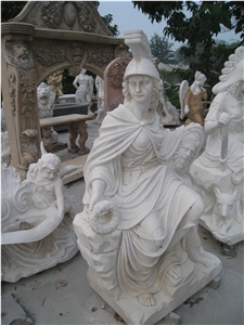 Hand Carved White Marble Solider Statue Hand Carved White Marble Solider Statue
