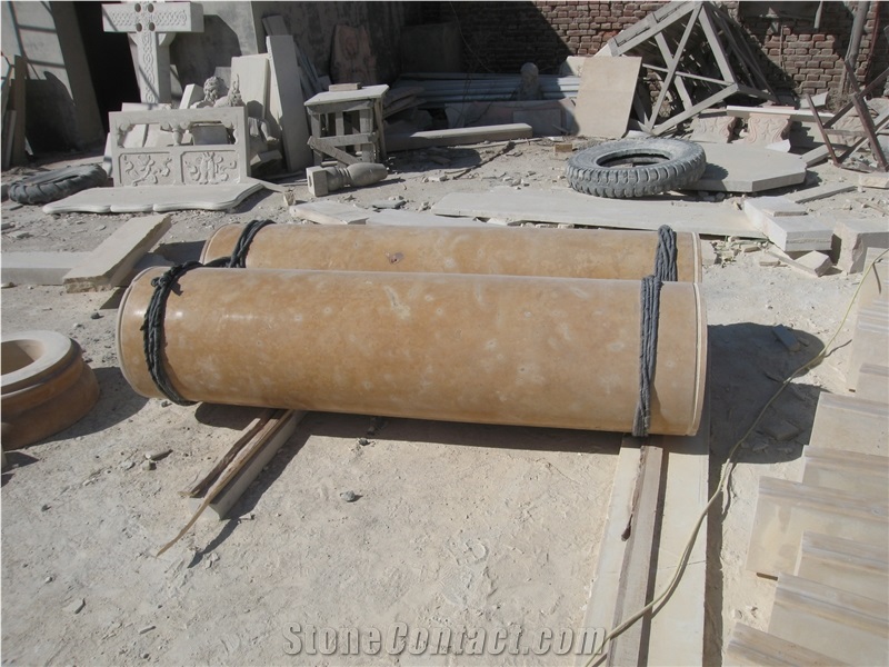 Yellow Limestone Hollow Column for Construciton