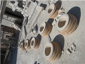 Yellow Limestone Hollow Column for Construciton