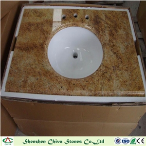 Decoration Material Yellow Granite Countertops/Vanity Tops for Bathroom/Kitchen Room